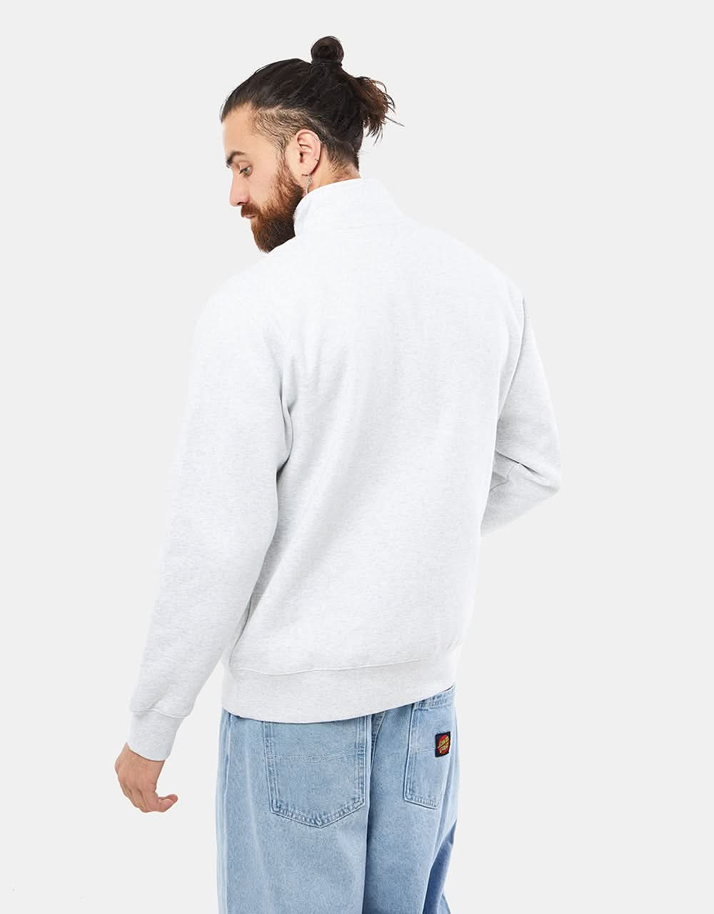 Carhartt WIP Chase Neck Zip Sweatshirt - Ash Heather/Gold