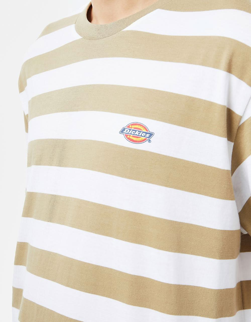 T-shirt a righe Dickies Rivergrove - Cachi