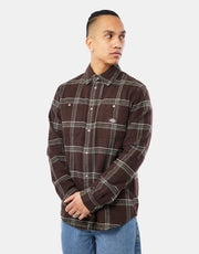 Chemise L/S Dickies Warrenton - Marron Foncé