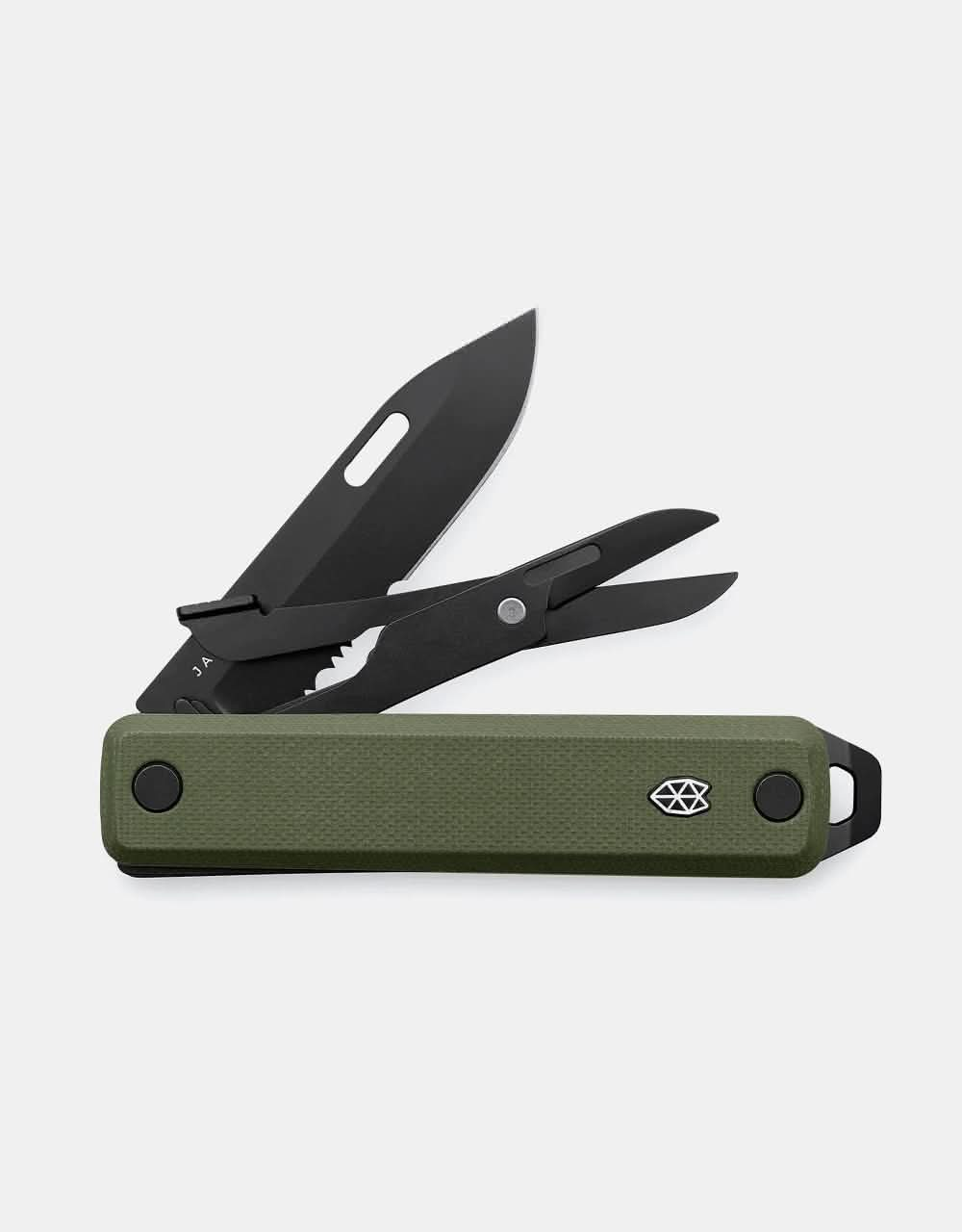 James The Ellis Pocket Knife - OD Green/Black/Serrated