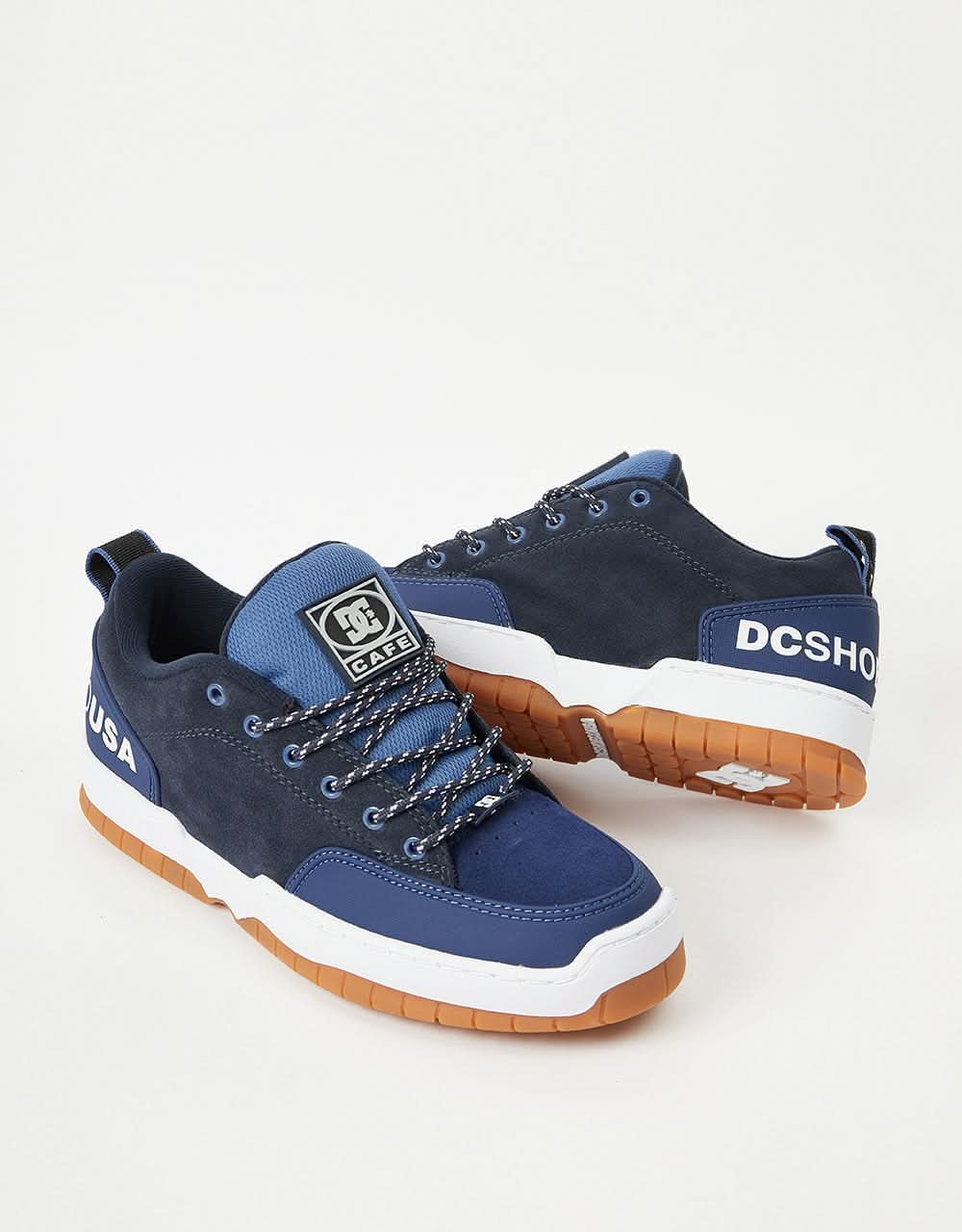 DC x Skateboard Café Clocker Skate Shoes - Navy/White/Gum