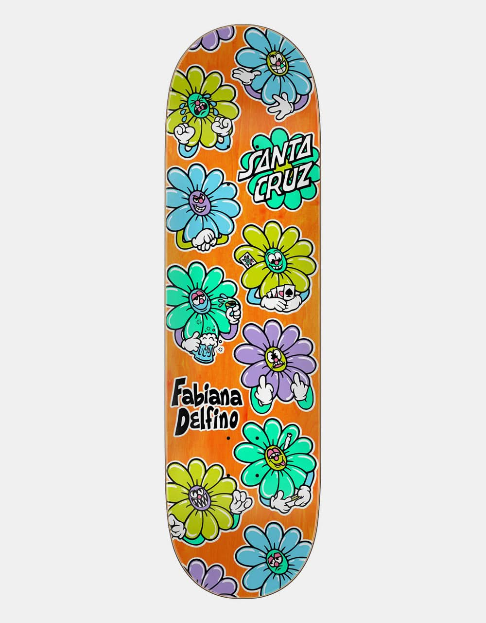 Santa Cruz Delfino Wildflower Skateboard-Deck – 8,5 Zoll