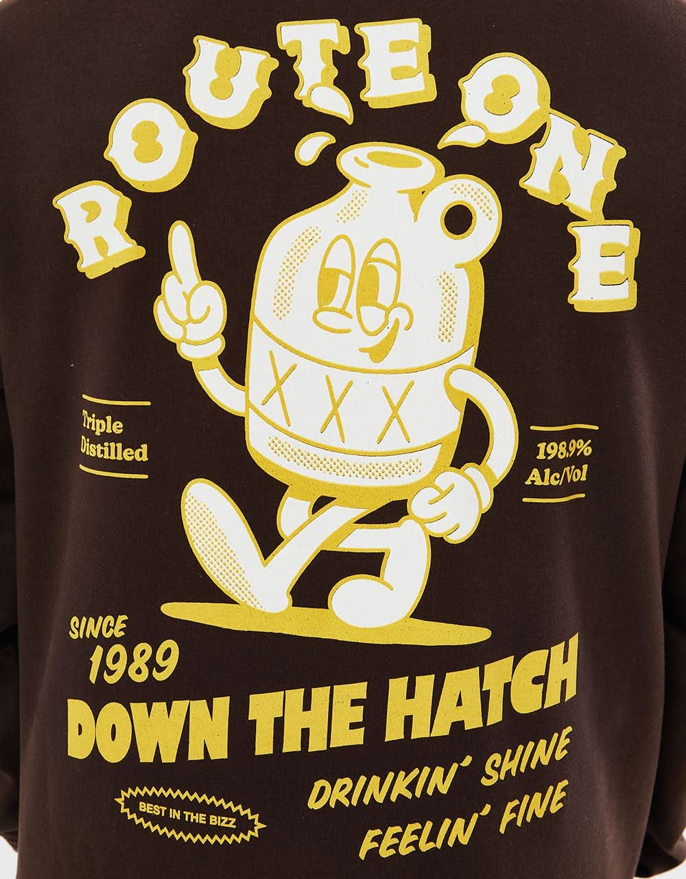 Route One Down The Hatch Pullover Hoodie - Hot Chocolate