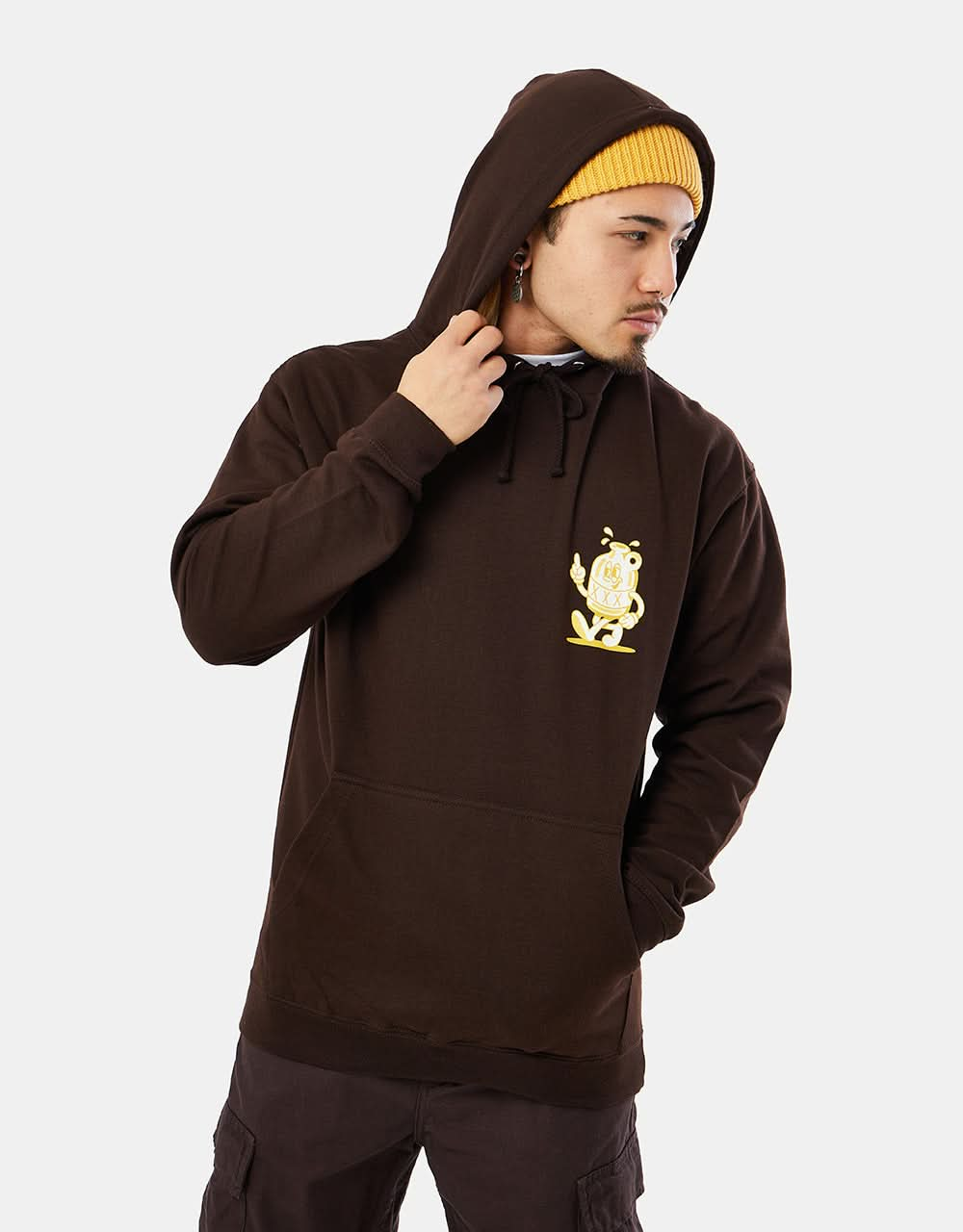 Route One Down The Hatch Pullover Hoodie - Hot Chocolate