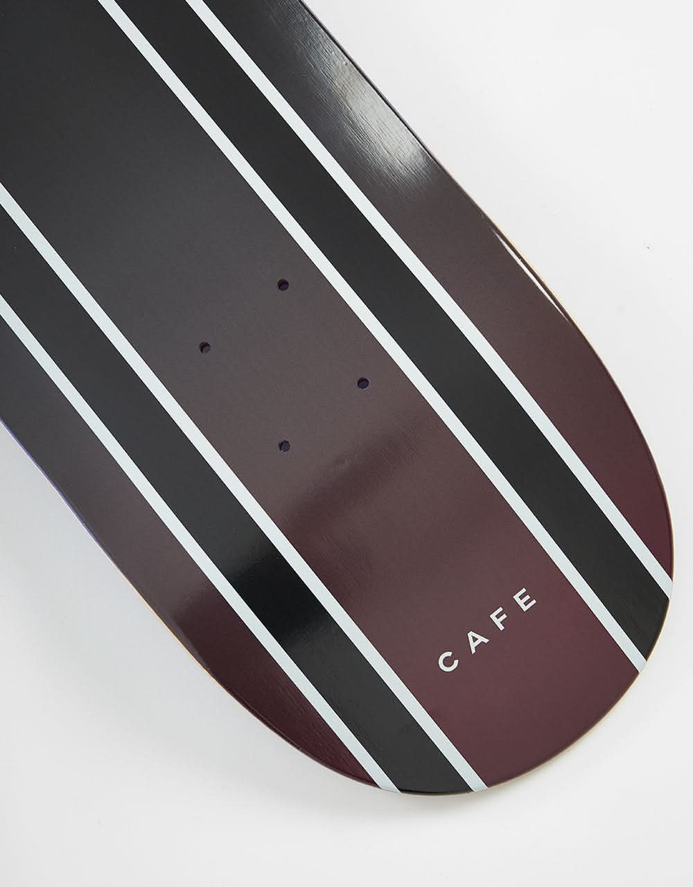 Skateboard Café Double Stripe C2 Skateboard Deck - Burgundy/Black Fade