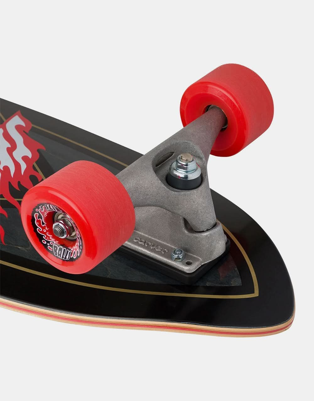 Santa Cruz x Carver Flamed Not a Dot Cut Back SurfSkate Cruiser - 9.75 x 29.95"