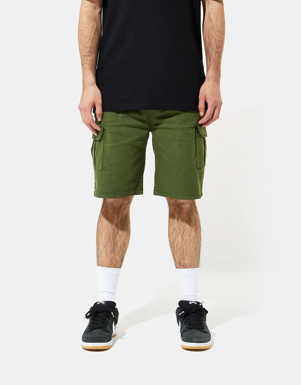 Pantaloncini cargo sottili Route One - Oliva