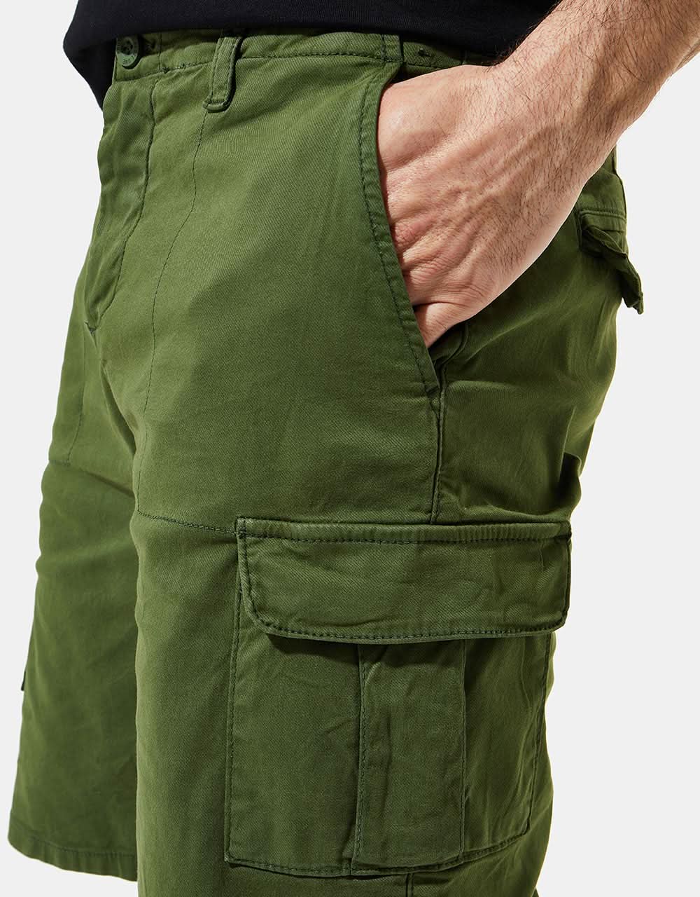 Pantaloncini cargo sottili Route One - Oliva