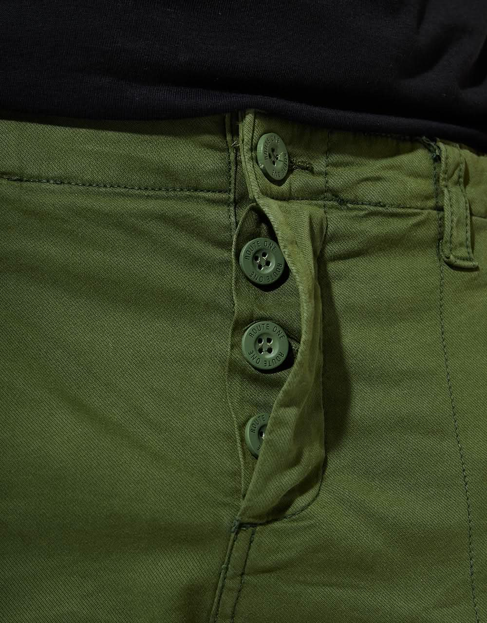 Route One Slim Cargo Shorts - Olive