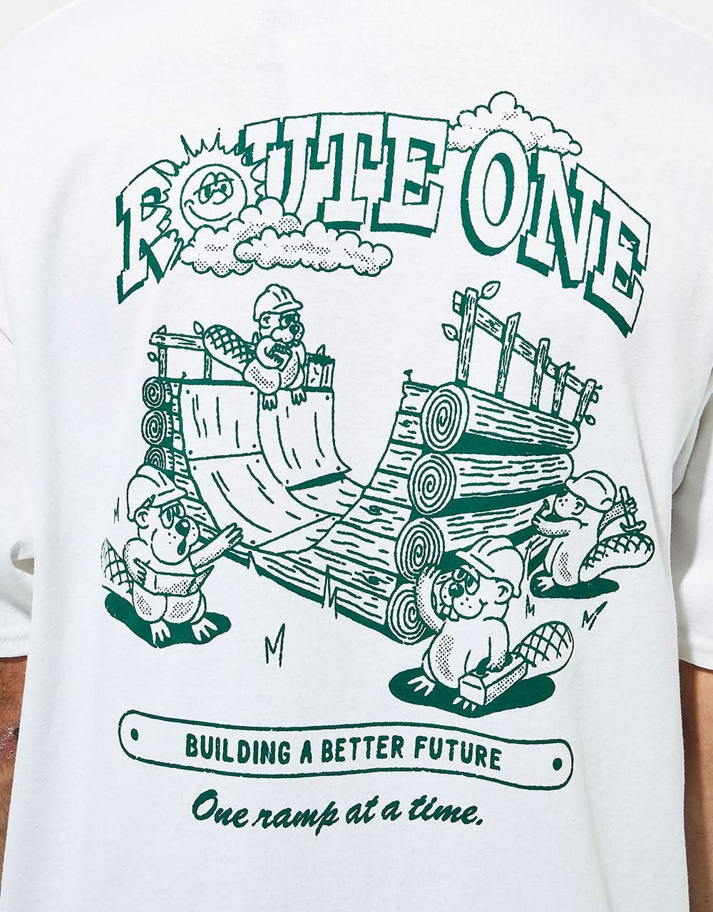 T-shirt da costruzione Route One - bianca