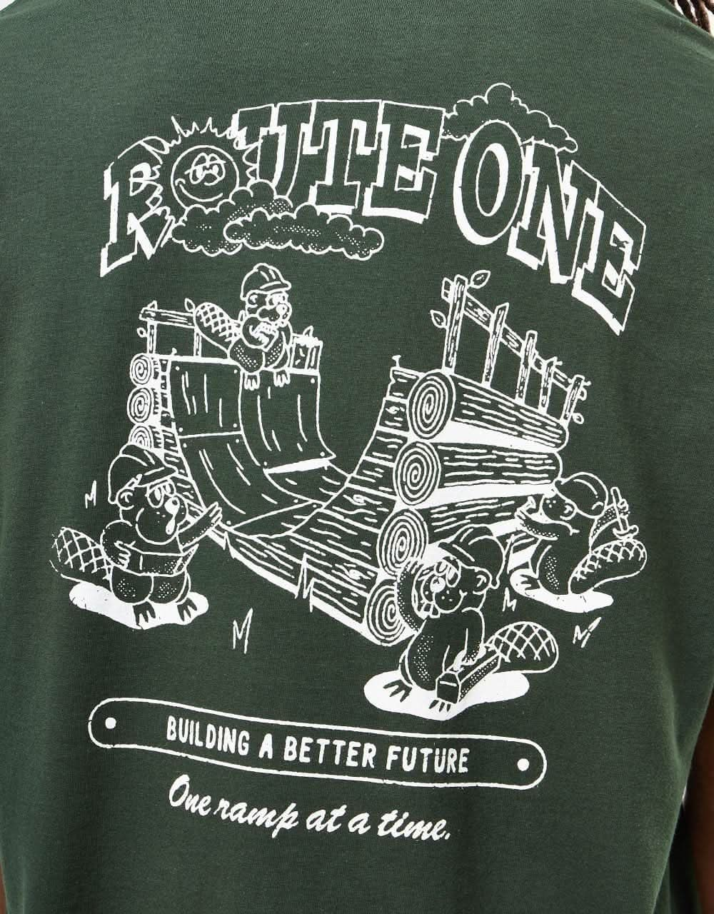 Route One Construction T-Shirt - Forest Green