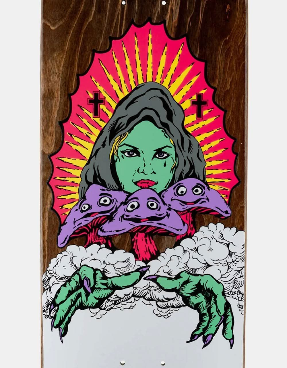 Welcome Mushroom Witch on Pysanka Skateboard Deck - 8.5"