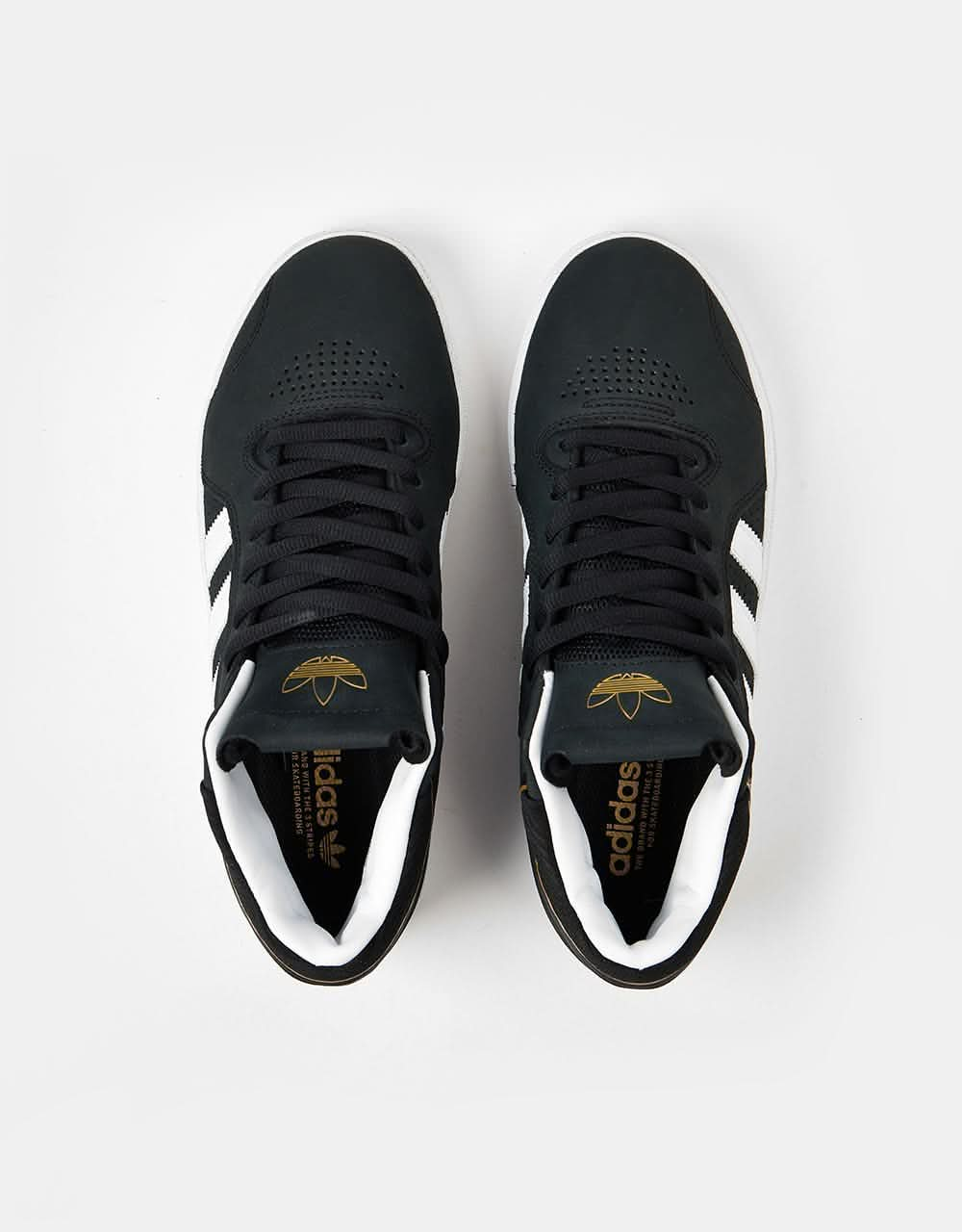 Adidas Tyshawn Skate Shoes - Core Black/White/Gold Metallic