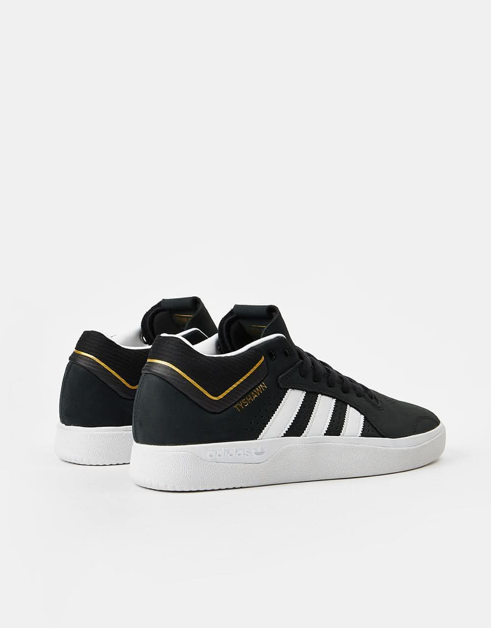 Adidas Tyshawn Skate Shoes - Core Black/White/Gold Metallic