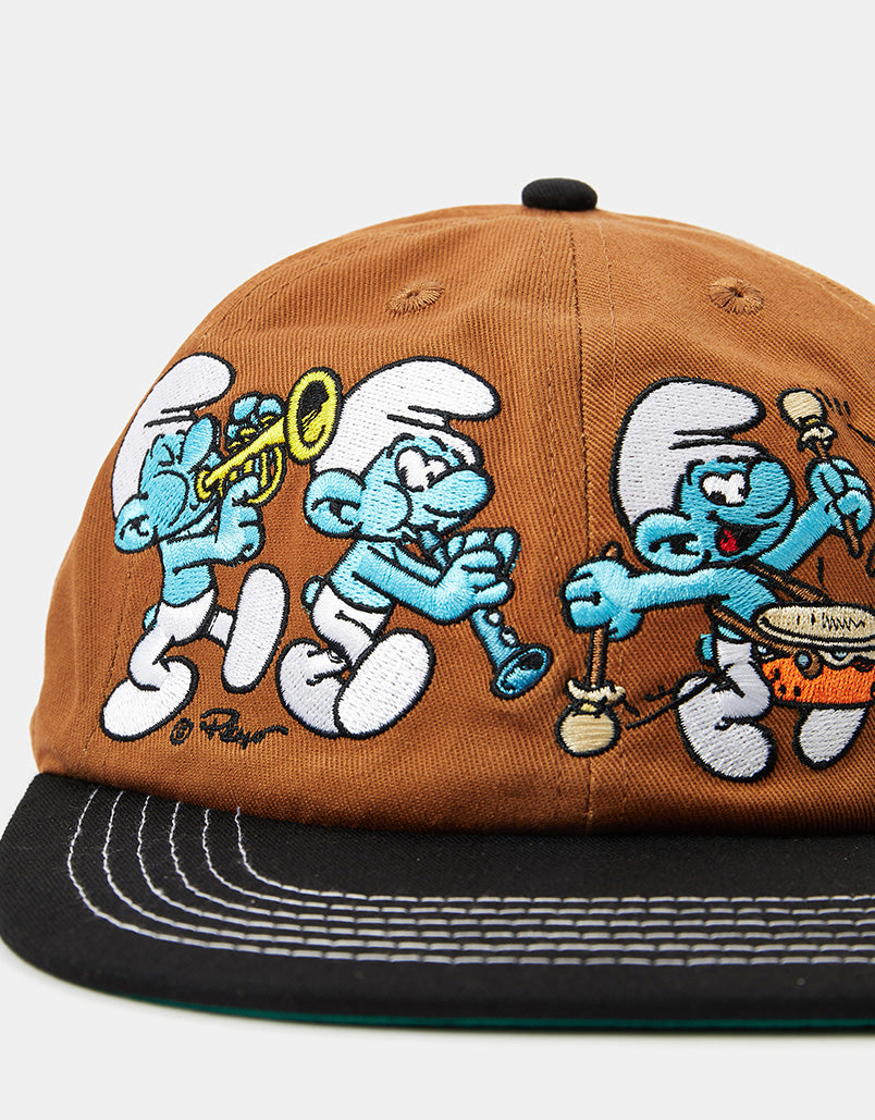 Butter Goods x The Smurfs Band 6 Panel Cap - Brown/Black