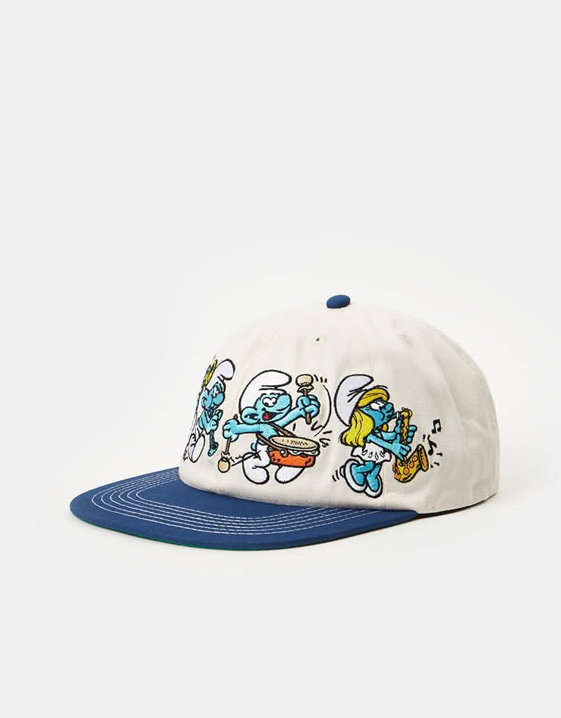 Butter Goods x The Smurfs Band 6 Panel Cap - Cream/Royal