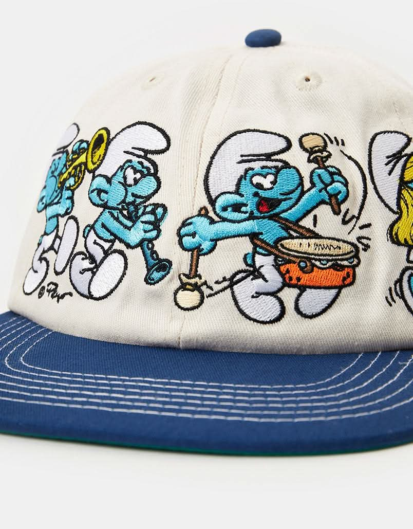 Butter Goods x The Smurfs Band 6 Panel Cap - Cream/Royal