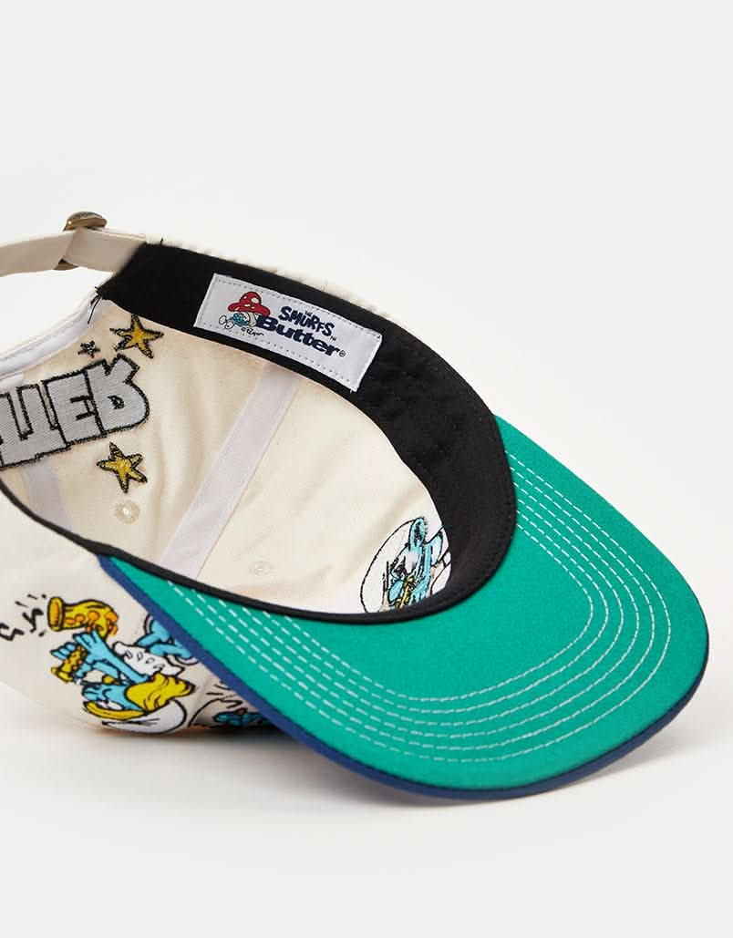 Butter Goods x The Smurfs Band 6 Panel Cap - Cream/Royal