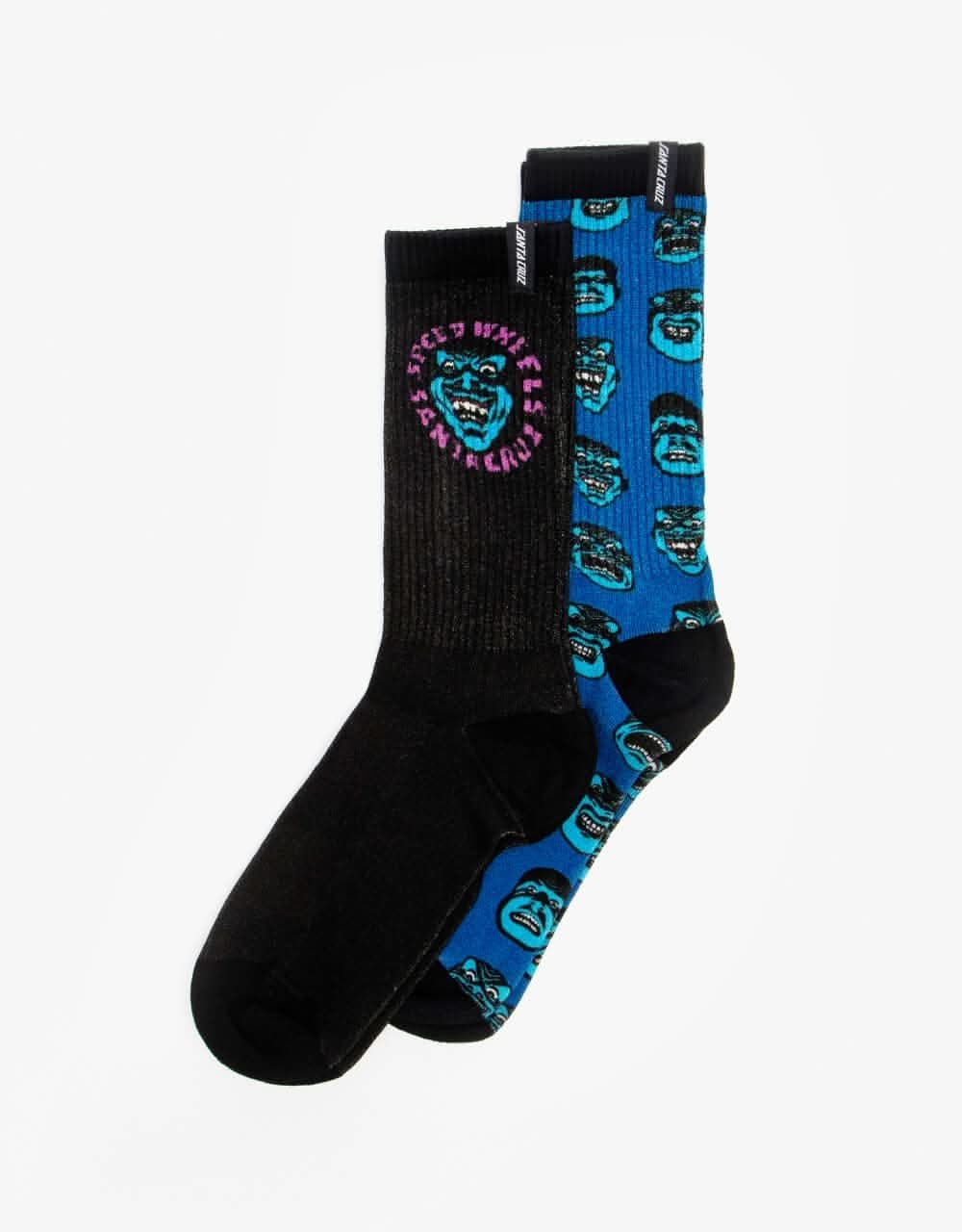 Santa Cruz Speed Wheels Faces 2 Pack Socks - Multi