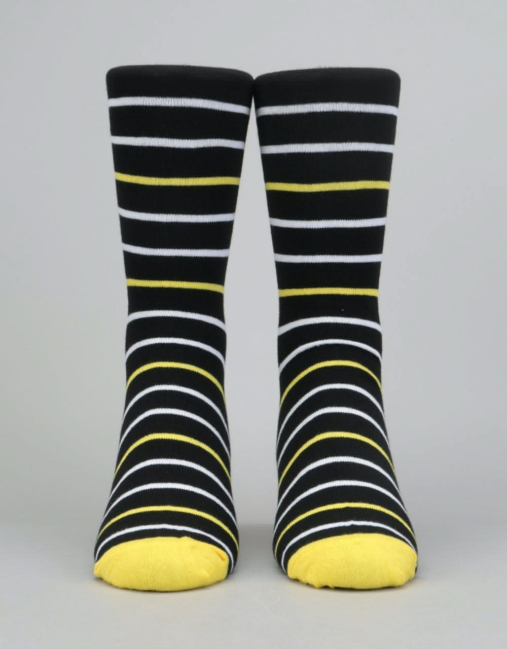 Route One Narrow Stripe Socks - Black/Yellow