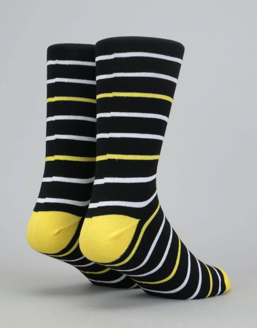 Route One Narrow Stripe Socks - Black/Yellow