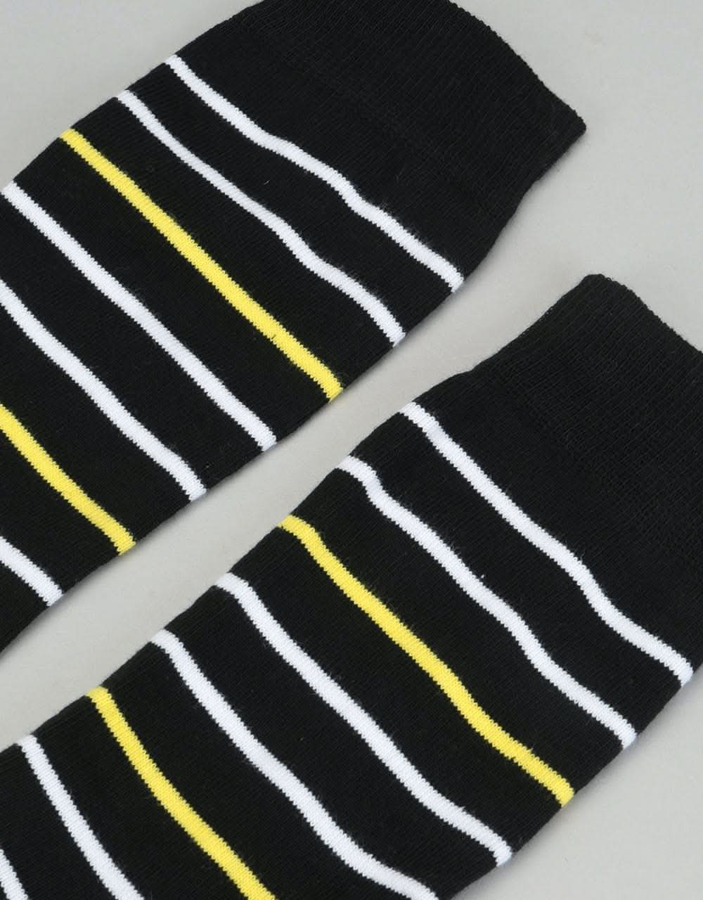 Route One Narrow Stripe Socks - Black/Yellow