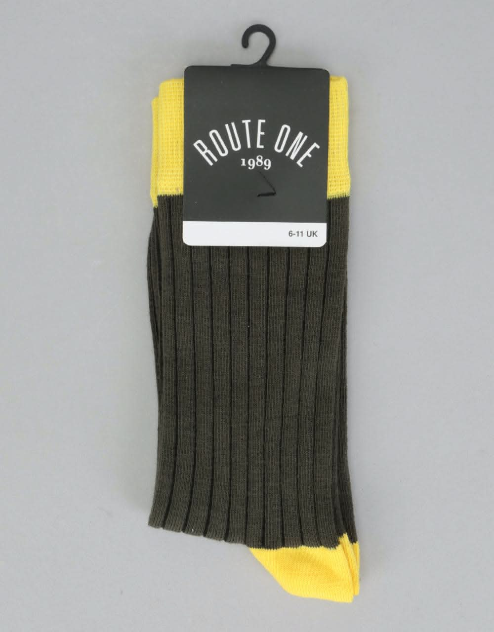 Route One Derby Socks - Brown/Yellow