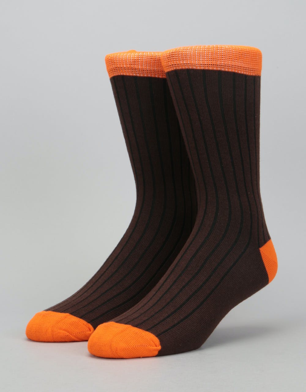 Route One Derby Socks - Brown/Orange