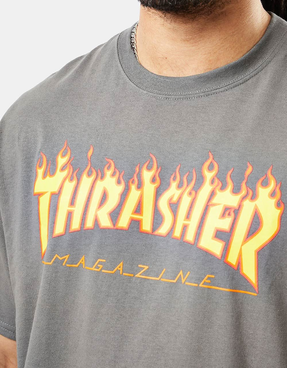 Thrasher Flame Logo T-Shirt – Anthrazit