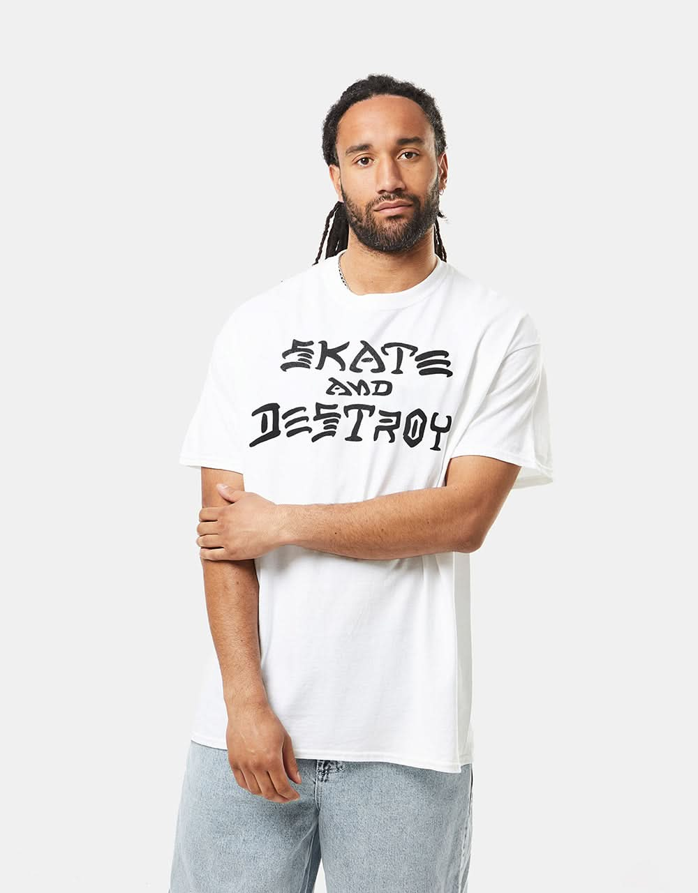 Camiseta Thrasher Skate and Destroy - Blanco