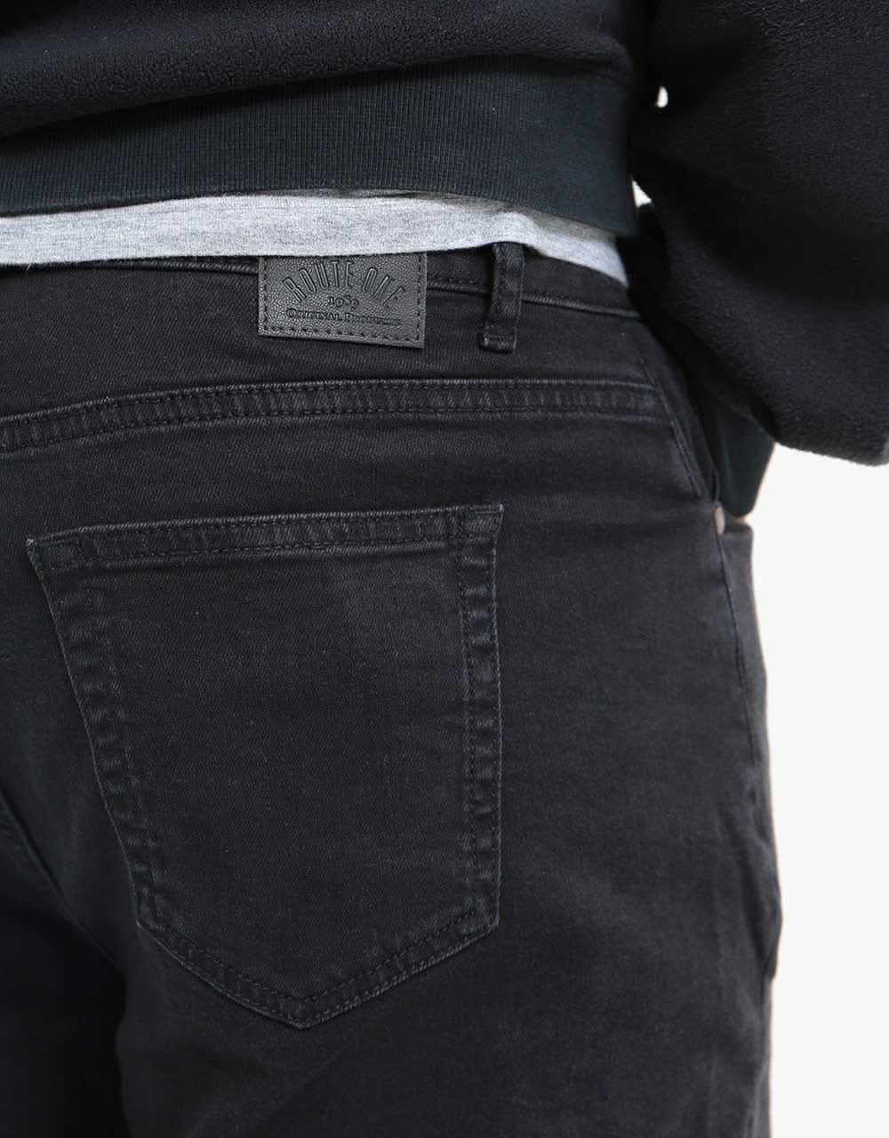 Route One Baggy Denim Jeans - Black