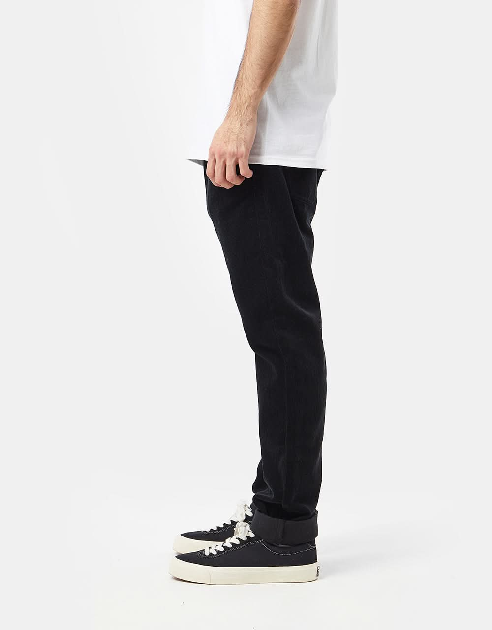 Route One Slim Fit Cords - Black