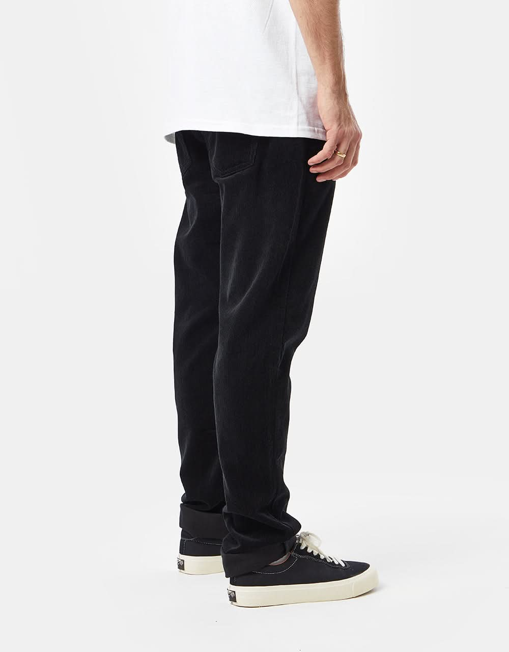 Route One Slim Fit Cords - Black