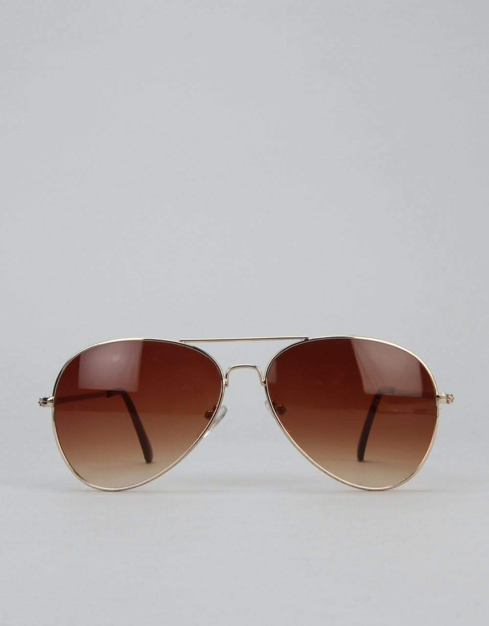 Route One Aviator Sunglasses - Gold/Brown