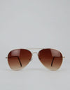 Route One Aviator Sunglasses - Gold/Brown