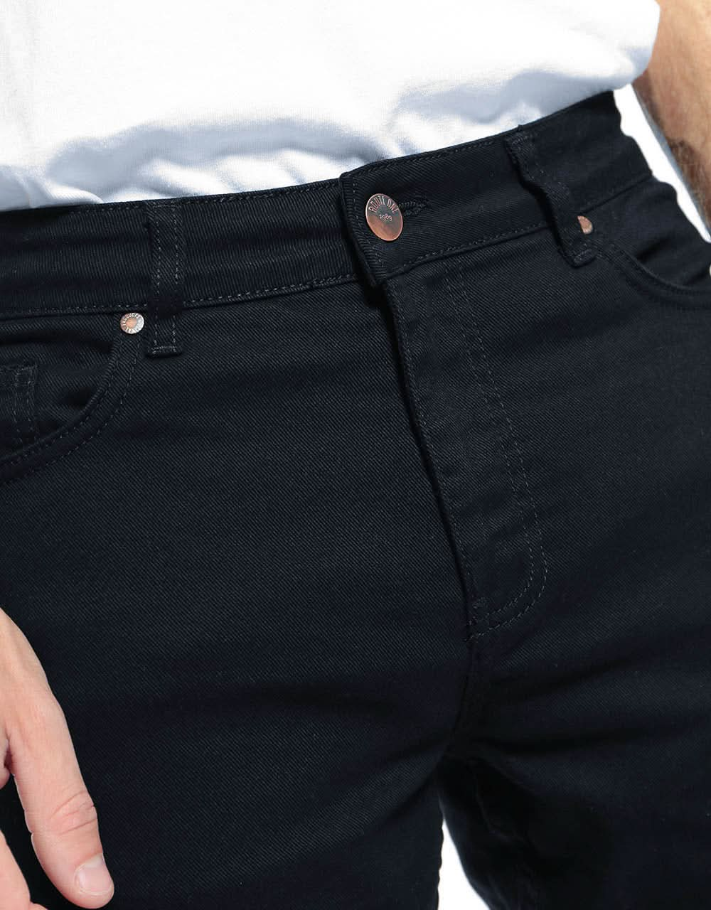 Route One Slim Denim Jeans - Flat Black