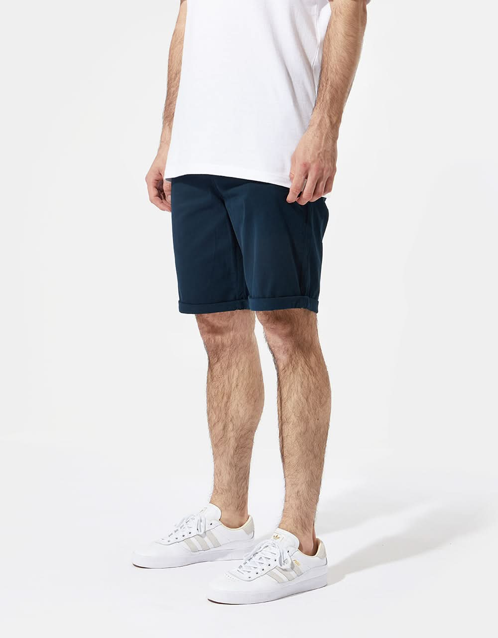 Route One Roll-Up-Chino-Shorts – Marineblau