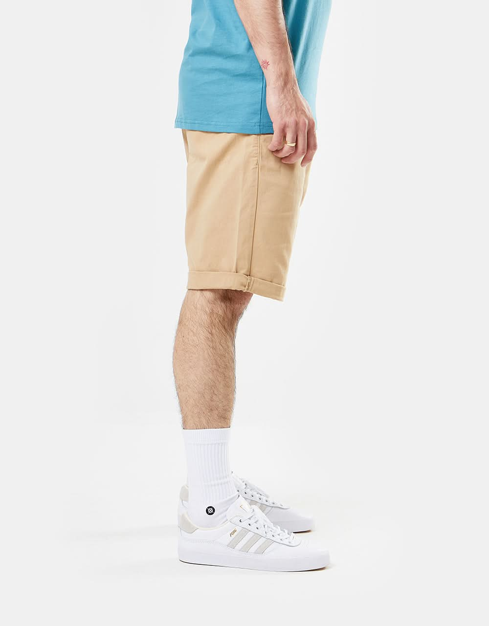 Route One Roll-Up-Chino-Shorts – Khaki