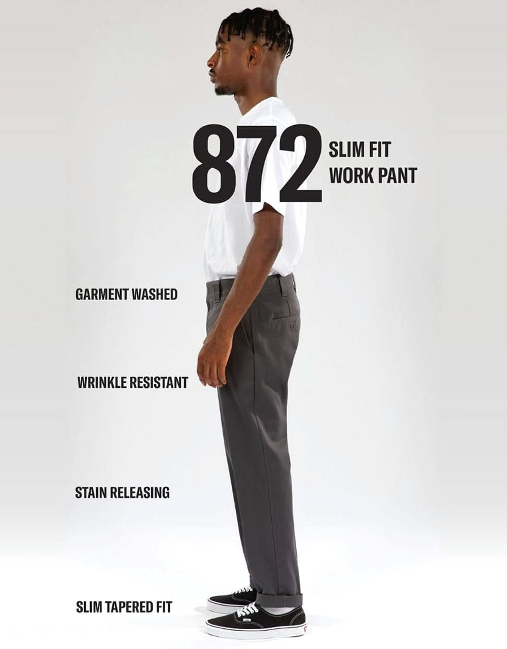 Dickies 872 Slim Tapered Work Pant - Charcoal